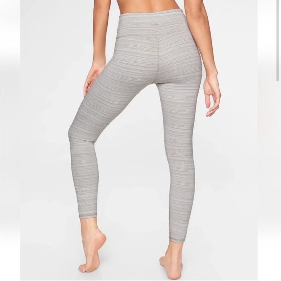 Light grey striped athleta leggings - Picture 2 of 4